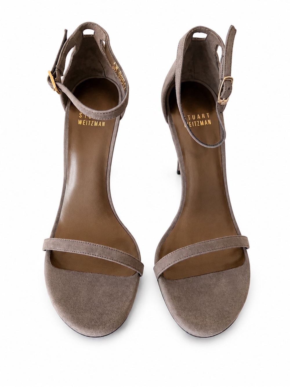 Stuart Weitzman Nudist Dress Heels/Sandals - 6.5 size, brand new grey/brown